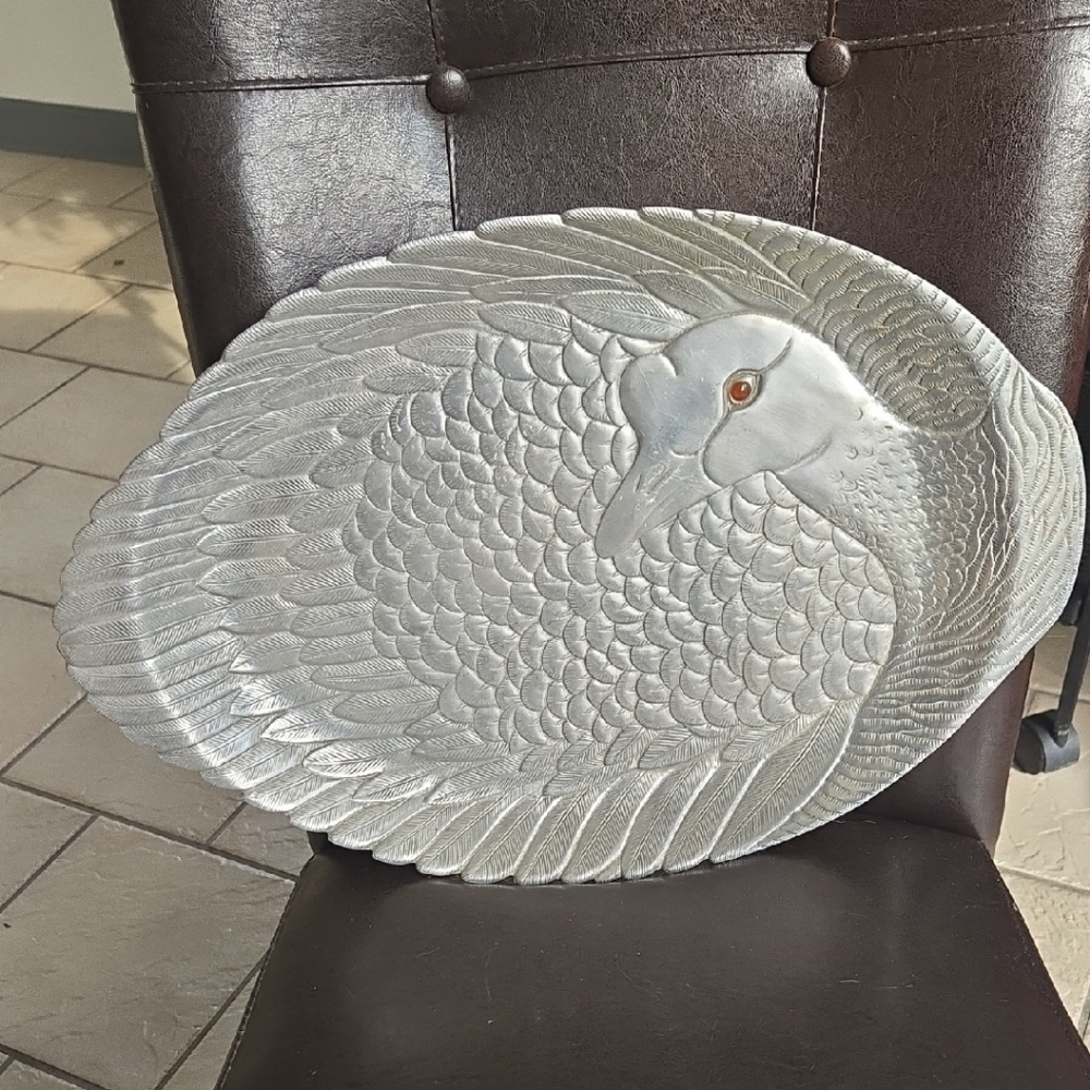 Arthur Court Silver Swan Large ServingTray Circa 1985 No Longer In Production
